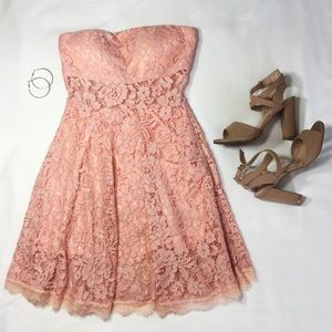 Strapless Pink Dress from Papaya